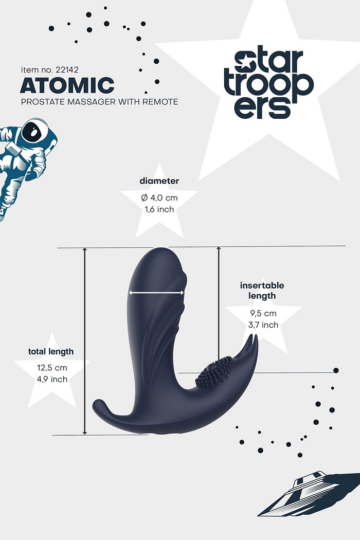 Reach for the stars with the Atomic prostate massager from t... Dreamtoys - Atomic Prostate Massager w Remote - Blue photo-8