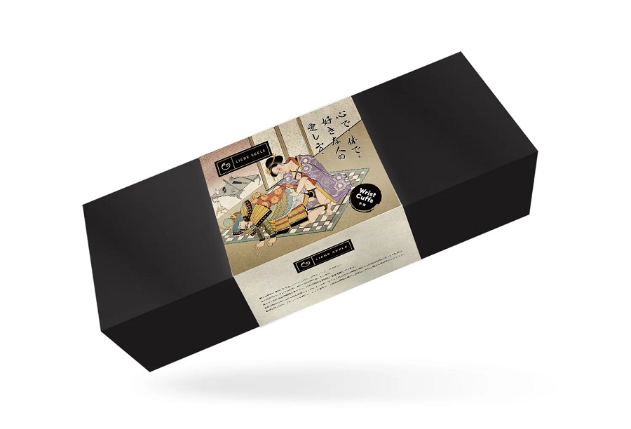 Samurai-inspired bondage accessories, embodying the spirit o... Liebe Seele - Samurai Leather Wrist Cuffs - Black photo-6