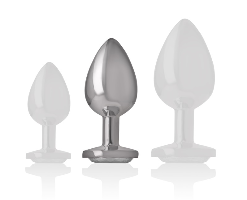 Let your buttocks shine with the Intense anal plug, decorate... Intense - Metal Heart Gem Plug M - Clear photo-5