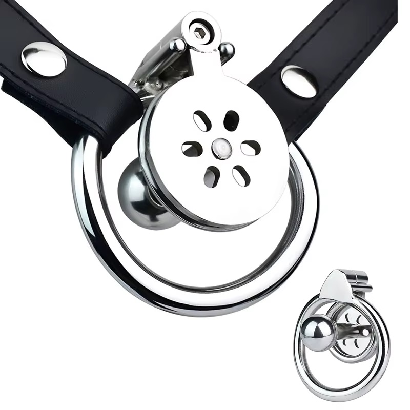 Material: Ring: 304 Stainless steel
Cage length: 51MM
Ring i... FAAK - Chastity Cage 191 45mm w Belt - Silver photo-5