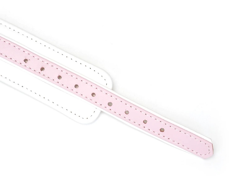 Restraint your partner with these luxurious ostrich skin pat... Liebe Seele - Fairy Goat Leather Collar - Pink photo-4
