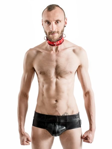 These Mister B Rubber Collars are handcrafted with greatest ... Mister B - Rubber Collar Lockable - Red/Black photo-3