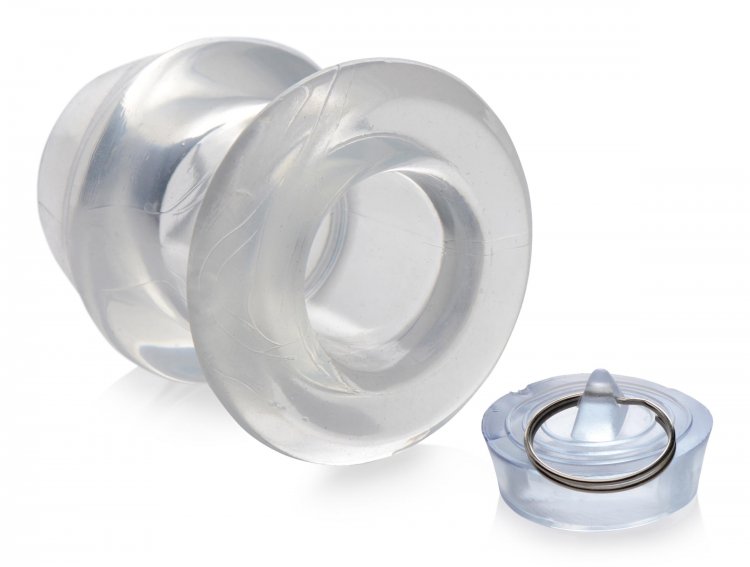 Stretch them open wide and plug them up how you wish! With t... Master Series - Ass Bung Hollow Anal Dilator M - Clear photo-6