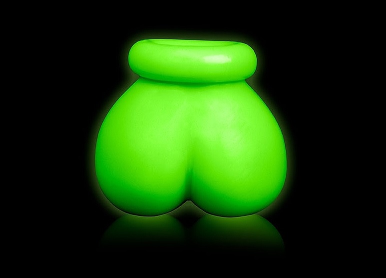 Ouch! Glow in the Dark, the future of bondage is here. Desig... Ouch - Glow In Dark Ball Bag - Green photo-3