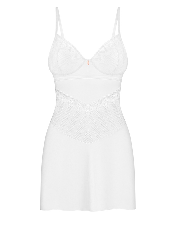 A timeless ensemble for the modern muse.
Let the delicate de... Obsessive - Alissium Chemise & Thong - White - XL/2XL photo-4