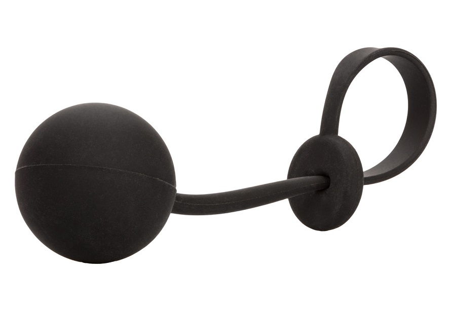 CalExotics Weighted Lasso Ring male sex toy is here to help ... CEN - Weighted Lasso Cock Ring - Black photo-2