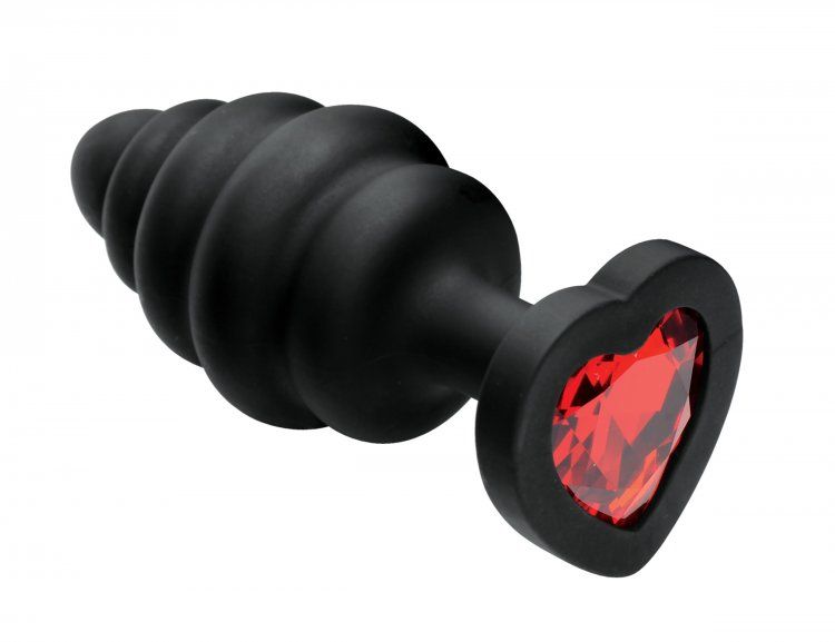 Some have said that the way to the heart of a man is through... Mistress - Heart Gem Silicone Anal Plug Set - Black photo-3