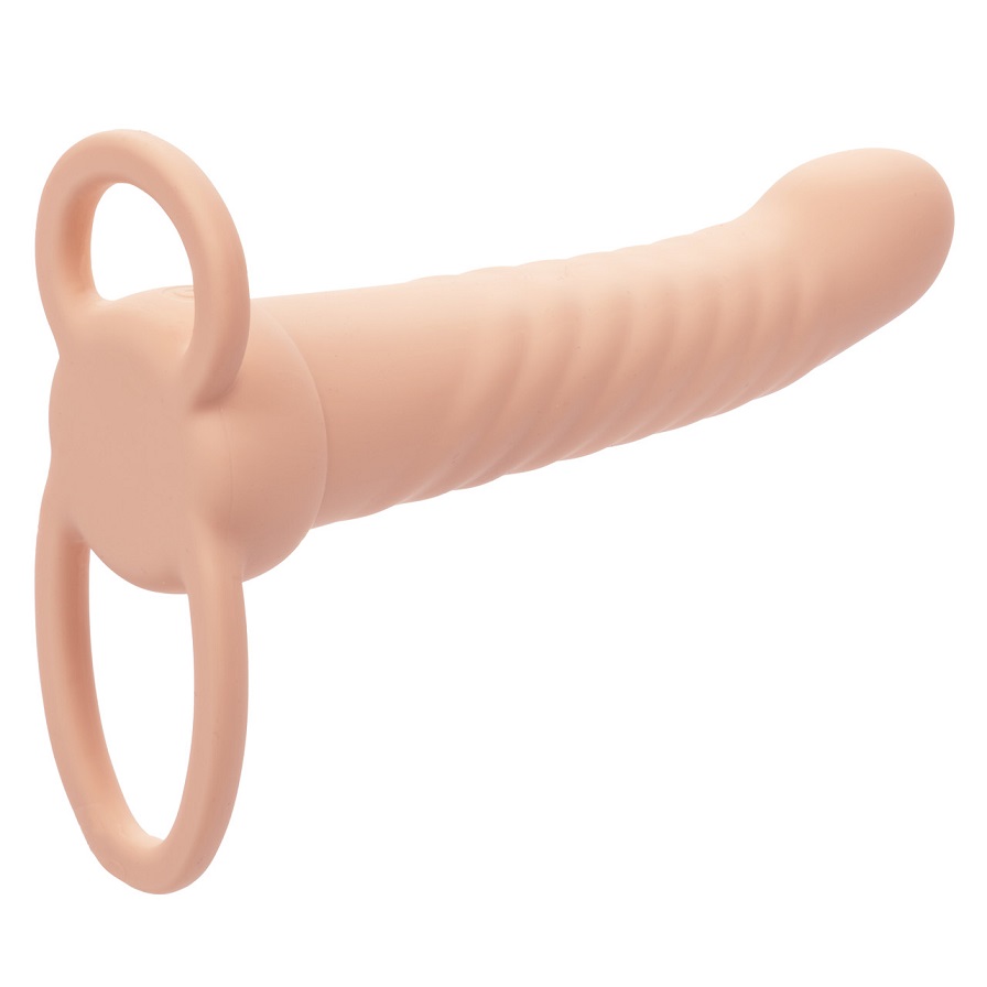 Introducing the Performance Maxx Rechargeable Ribbed Dual Pe... CEN - Maxx Ribbed Vibro Dual Penetrator - Flesh photo-5