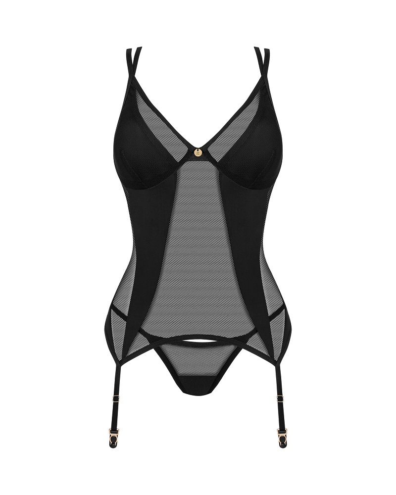 Highlight your femininity in a subtle and sexy way! Set a se... Obsessive - Nesari Corset - Black - XS/S photo-3