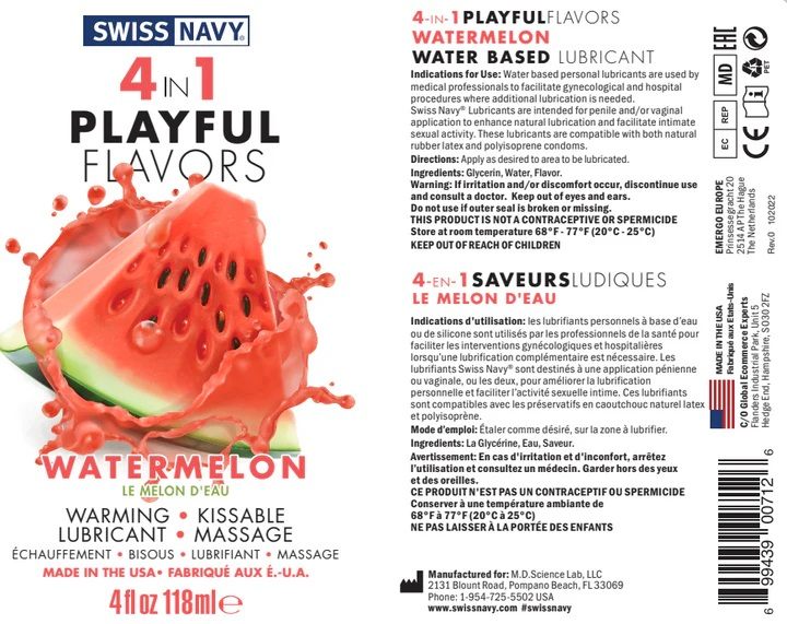 4-in-1 Playful Flavors promise playful pleasure in all its f... Swiss Navy - Playful Flavors 4 in 1 Watermelon - 118ml photo-3