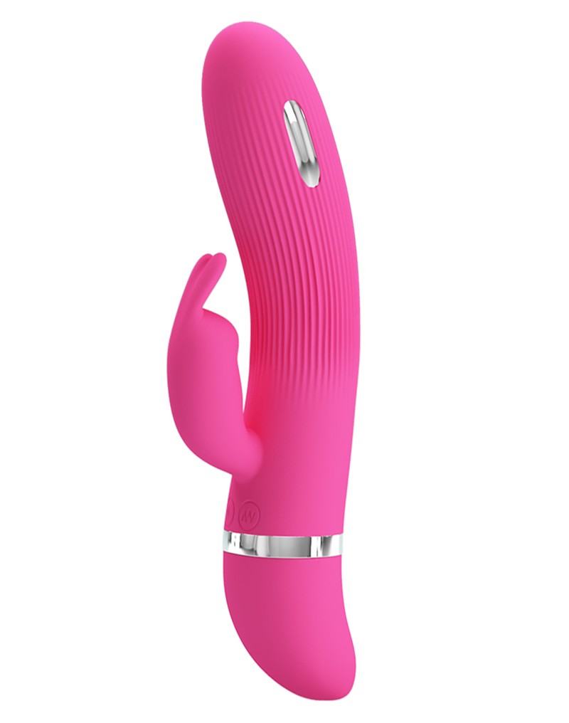 Take your sensual experience to the next level with this inc... Pretty Love - Ingram Rabbit Vibrator w Electric Shock - Pink photo-4