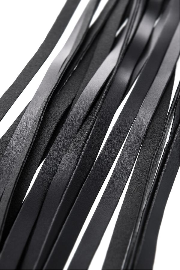 Stylish suede flogger with 40 tails and stiff handle, decora... Anonymo - Flogger 64cm - Black photo-5
