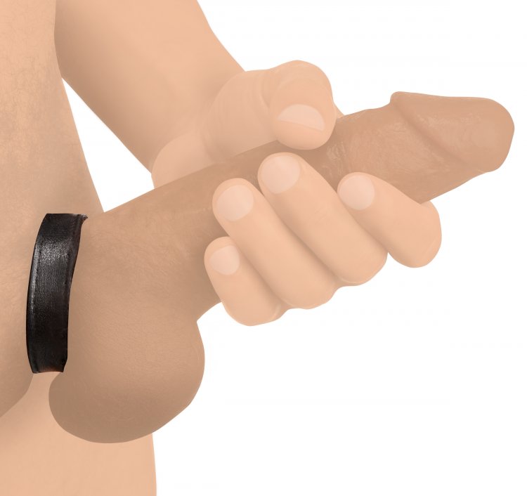 This cock ring is simple and easy to use. Perfect for beginn... Strict - Leather Velcro Cock Ring - Black photo-3