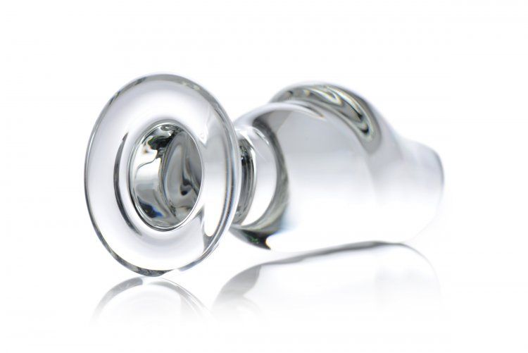 Asvini, a semi realistic anal plug, begins at a gently round... Prisms Erotic Glass - Asvini Penis Anal Plug - Clear photo-3