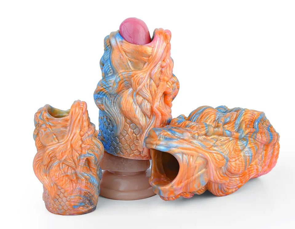 Material: Platinum liquid silicone
Intotal L: 9cm
Diameter: ... FAAK - Fantasy Dragon Mouth Sleeve - S photo-8
