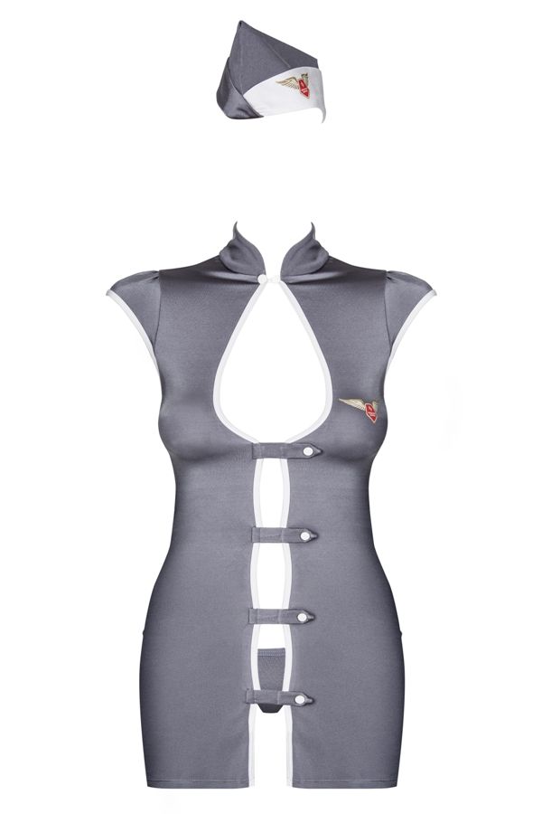 Welcome aboard! If you’re holding this box in your hand – it... Obsessive - Stewardess Costume - Gray - L/XL photo-7