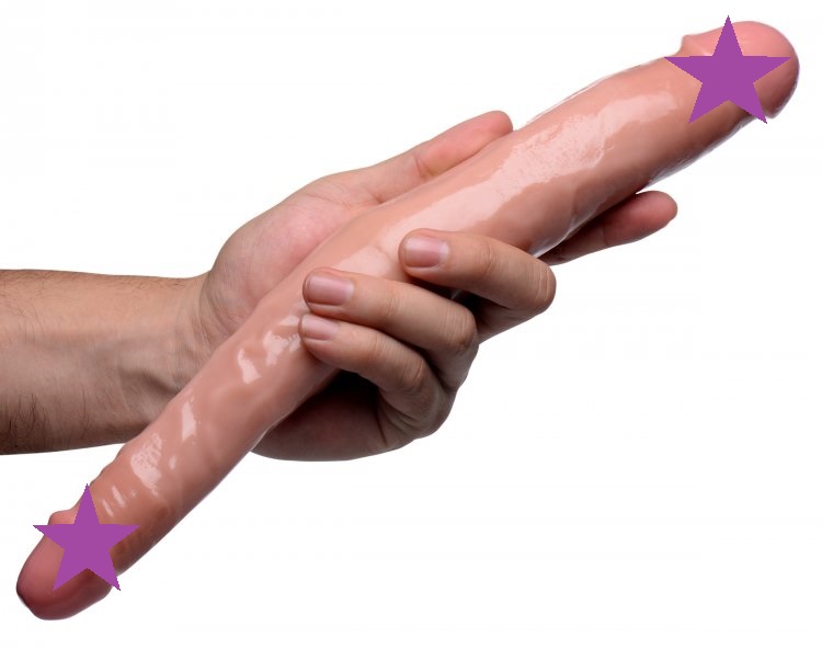 Imagine the endless possibilities when you play with a dual-... SexFlesh - Realistic 13" Double Dong - Flesh photo-2