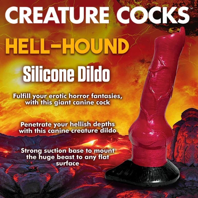 Pounce into playtime with this Hell-Hound Canine penis! The ... Creature Cocks - Hell-Hound Dildo - Red photo-8