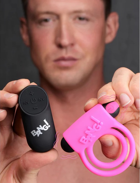Enhance your cock with this velvety silicone ring and vibrat... Bang! - 28X Vibro Cock Ring - Pink photo-2
