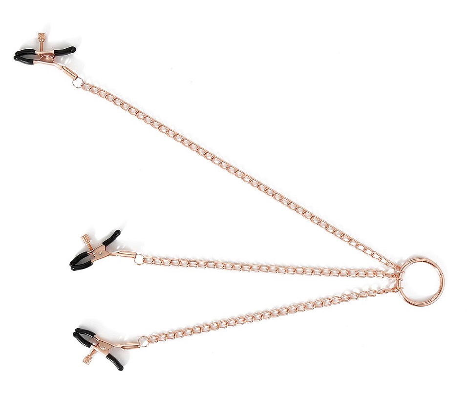Introducing our Rose Gold Color Nipples and Clit Clamps, ele... Kiotos - Chain Nipple & Clit Clamps photo-4
