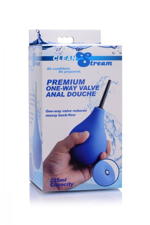 This easy-to-use and convenient enema bulb is perfect for cl... CleanStream - Premium One-Way Valve Anal Douche - Blue photo-4