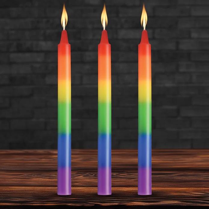 Transform your steamy scenes together and queer them up with... Master Series - Pride Candles Set 3 pcs - Rainbow photo-2