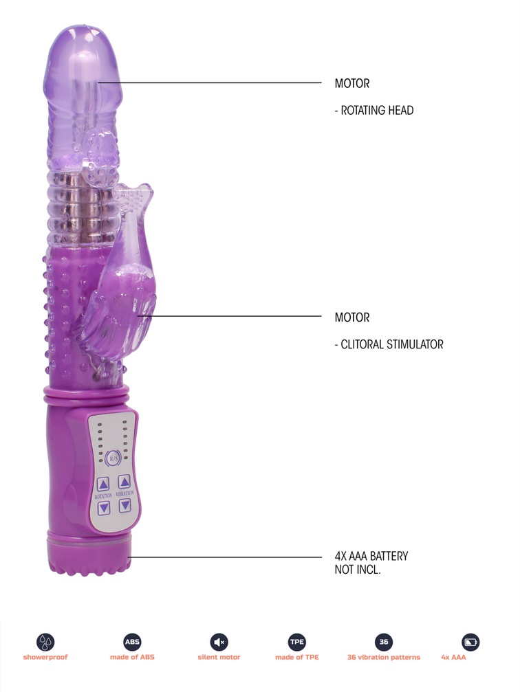 This Dolphin is the perfect vibrator for reaching every sens... GC - Rotating Vibro Dolphin - Purple photo-6
