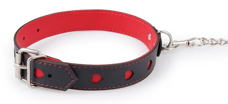 Collar with Leash and heart-shaped red decoration
Material ... MT - Heart Collar w Leash - Black/Red photo-7