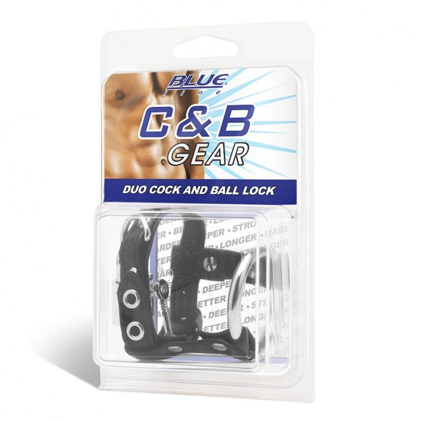 Why settle for a boring ol' chastity belt when you can g... Blueline - Duo Cock And Ball Lock photo-4