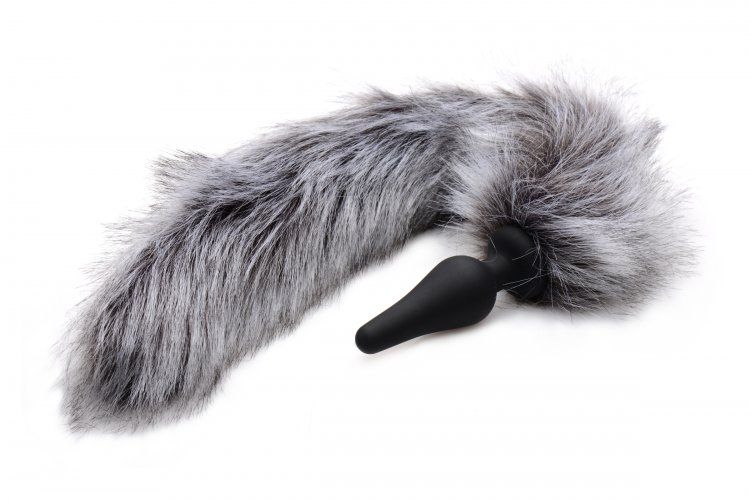 You will both be howling in pleasure when you get wild with ... Tailz - Wolf Tail and Ears Set - Grey photo-3