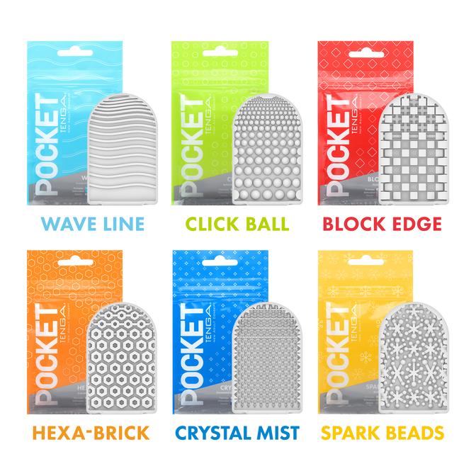 The Pocket Tenga is super stretchy and will fit almost any s... Tenga - Pocket Block Spark Beads - Yellow photo-8