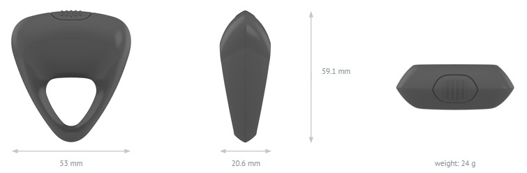 ovo B9 is made of 100% body safe silicone, with soft and... Ovo - B9 Vibro Ring - Grey photo-4