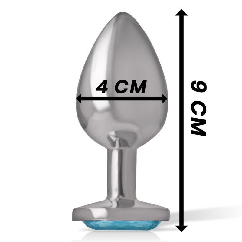 Let your buttocks shine with the Intense anal plug, decorate... Intense - Metal Gem Plug L - Blue photo-4