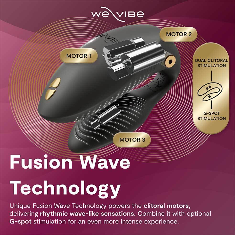 We-Vibe Chorus Pro 专为情侣设计,贴合于双方之间,提供集中阴蒂刺激,同时能够随动作同触感而灵敏... We-Vibe - Chorus Pro Clitoral & G-Spot Couples Vibrator - Satin Black 照片-5