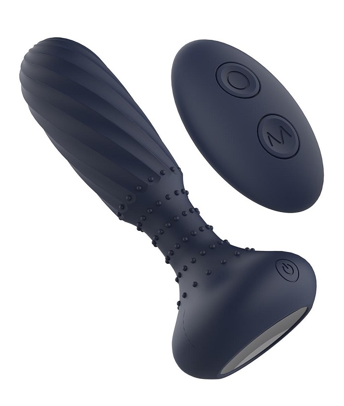 Embark on an odyssey to the stars with the Startroopers Tita... Dreamtoys - Titan Vibro Plug w Remote - Blue photo-2