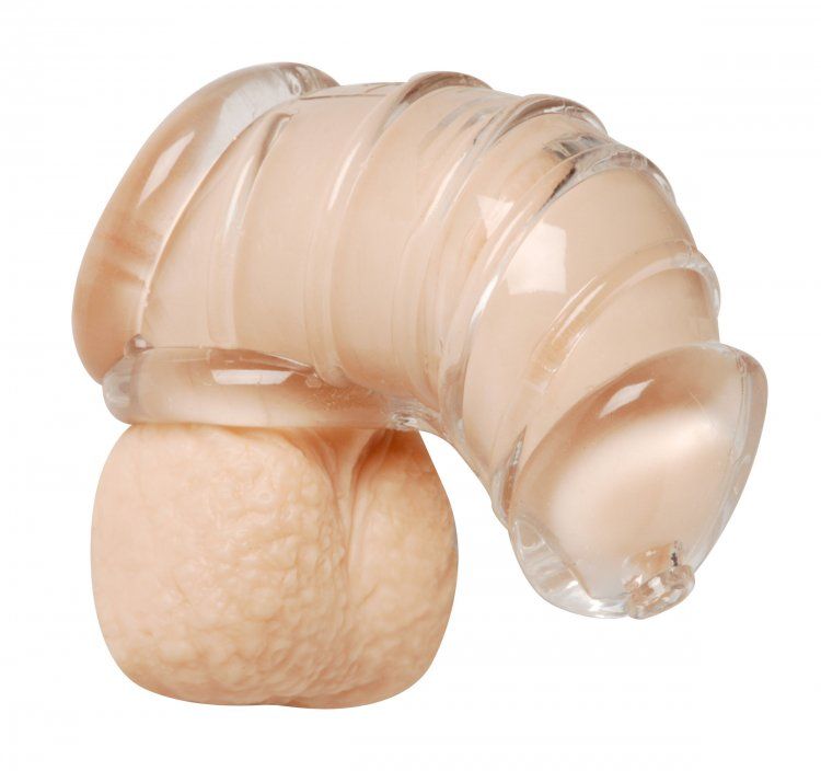 This all-rubber chastity cage is the best way to experience ... Master Series - Detained Soft Body Chastity Cage - Clear photo-4