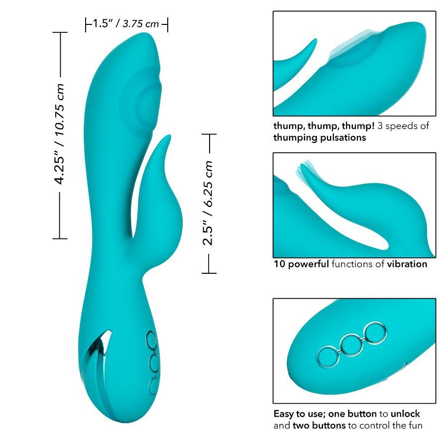 The playful California Dreaming Collection brings star-studd... CEN - CalDream Santa Monica Pulsation Vibrator - Blue photo-7