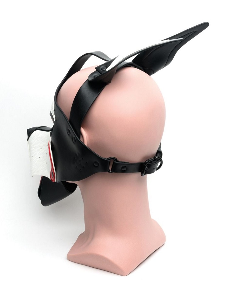 A puppy play hood designed for the fetish world, meticulousl... 665 - Playful Puppy Face Mask - Black/White photo-4