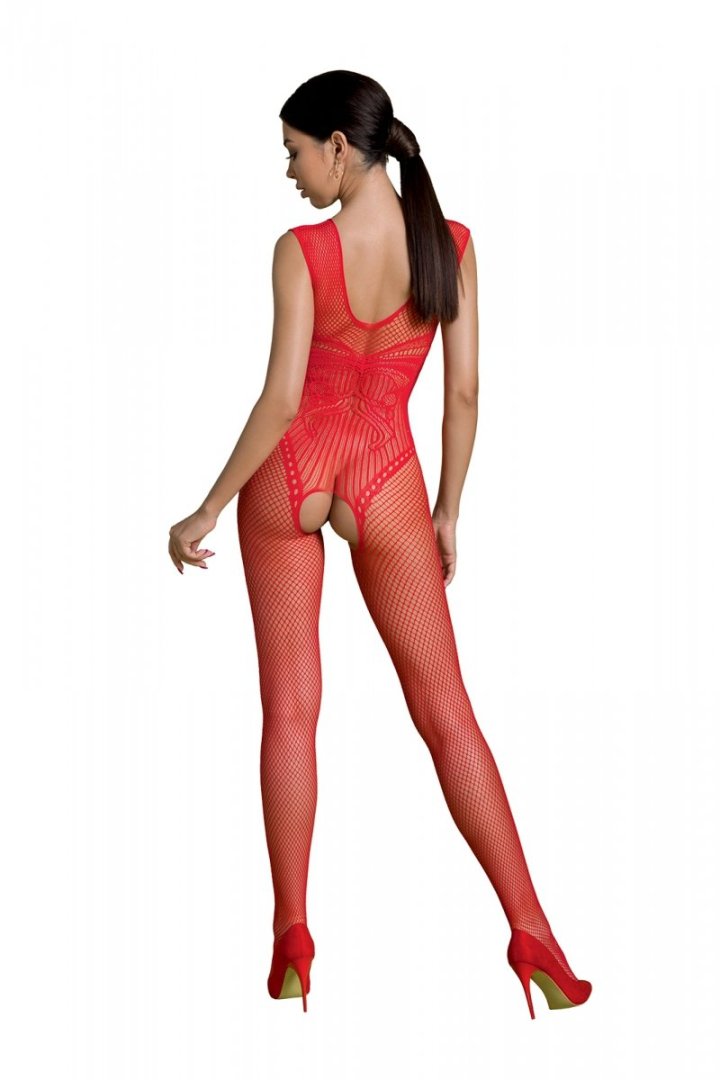 Sexy bodystocking that perfectly fits the figure, emphasizin... Passion - Eco Bodystocking BS003 - Red photo-2