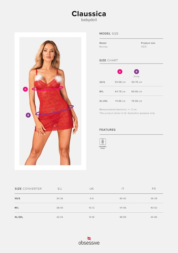 An extremely hot xMas offer – a red babydoll and thong from ... Obsessive - Claussica Babydoll & Thong - Red - M/L photo-5