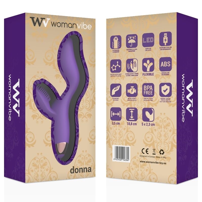 Womanvibe - Donna Rabbit Vibrator - Purple photo-7