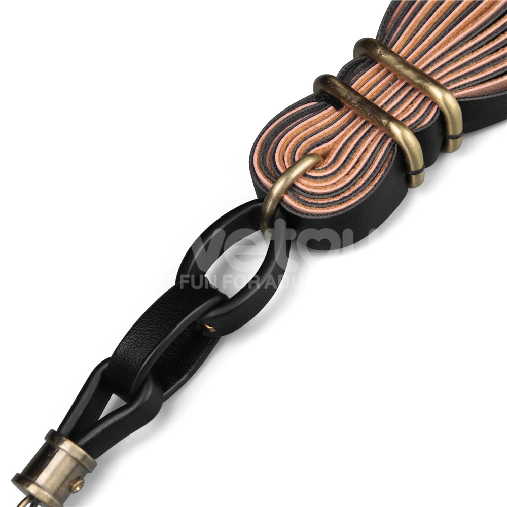 Immerse yourself in a blend of luxury and rustic charm with ... Lovetoy - Rebellion Reign Flogger - Black/Beige photo-6