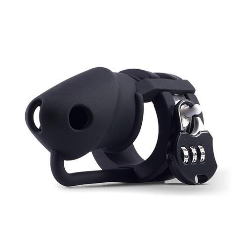 Lock-a-Willy - Silicone Chastity Device - Black photo