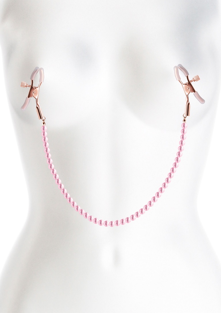 Bound Adjustable Nipple Clamps are for erotic and stimulatin... NS Novelties - Bound DC1 Nipple Chain Clamps - Pink photo-2