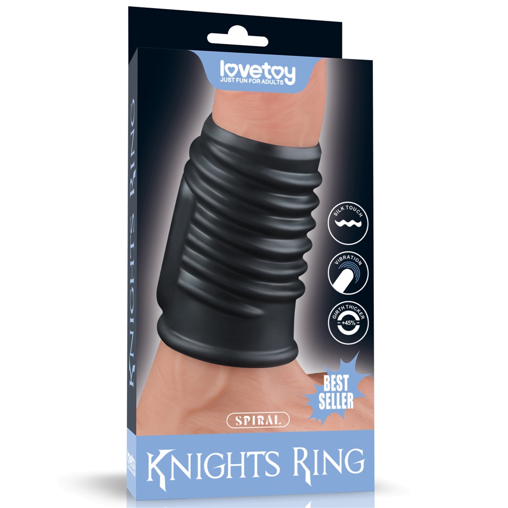Knights Ring is a great choice for individuals and partners ... Lovetoy - Knights Spiral Vibro Ring - Black photo-12