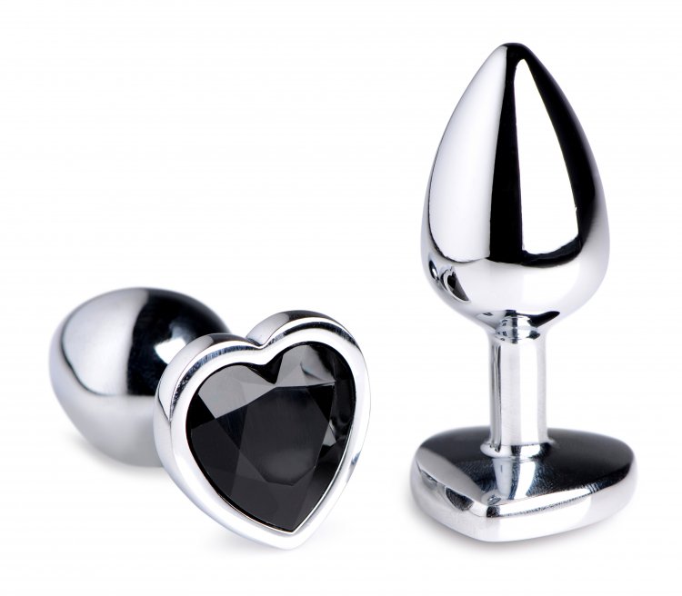 Decorate your derriere with this Dark Heart Anal Plug! The s... Booty Sparks - Heart Gem Anal Plug S-size - Black photo-7