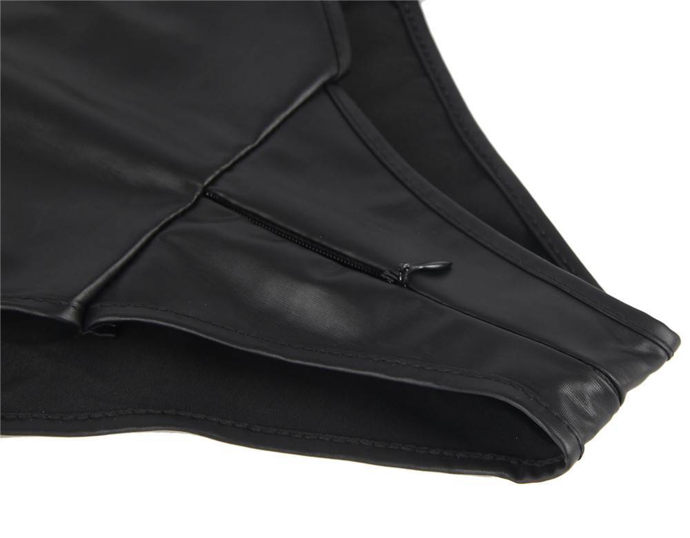 Sleeveless Black PU Leather Open Bust Temptation Bodysuit
M... Ohyeah - Open Bust Restraint Teddy - Black - XL photo-9
