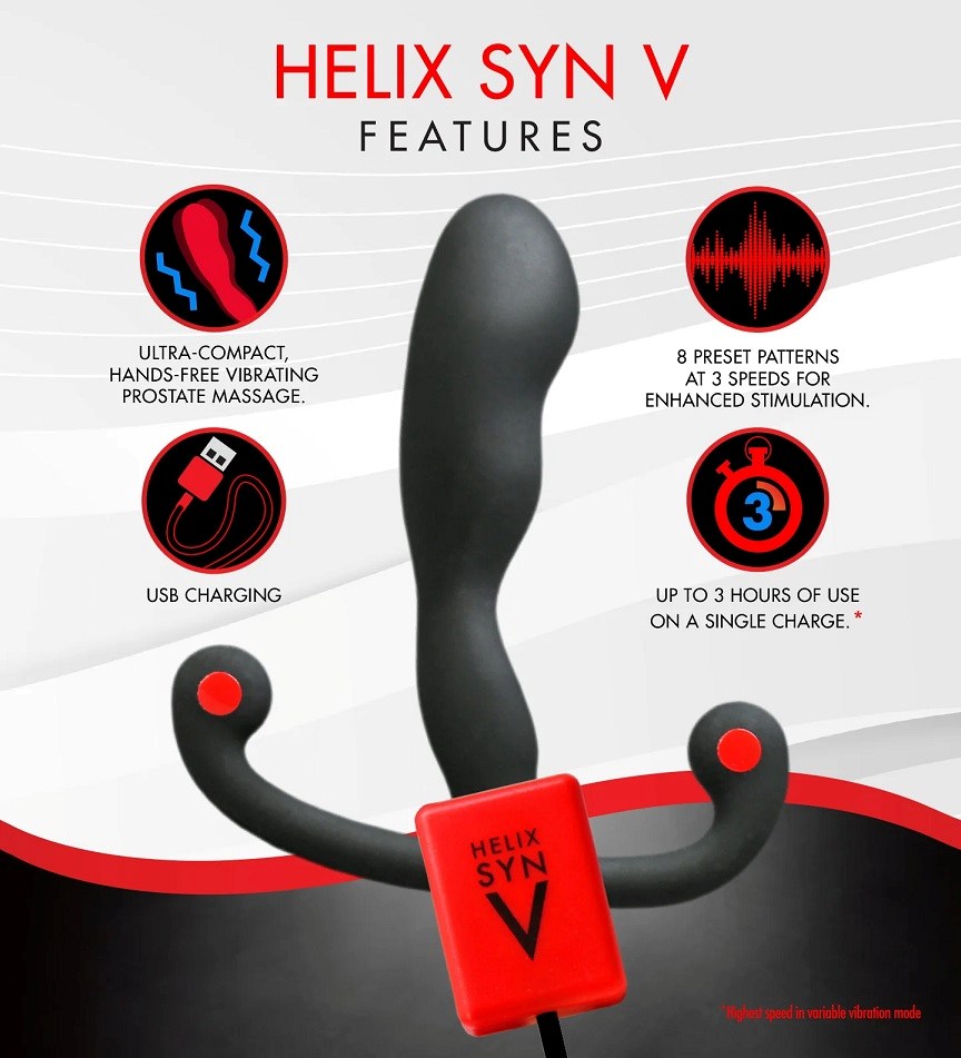 The Helix Syn V is a 5th generation anatomically designed ha... Aneros - Helix Syn V Vibro Prostate Massager - Black photo-3