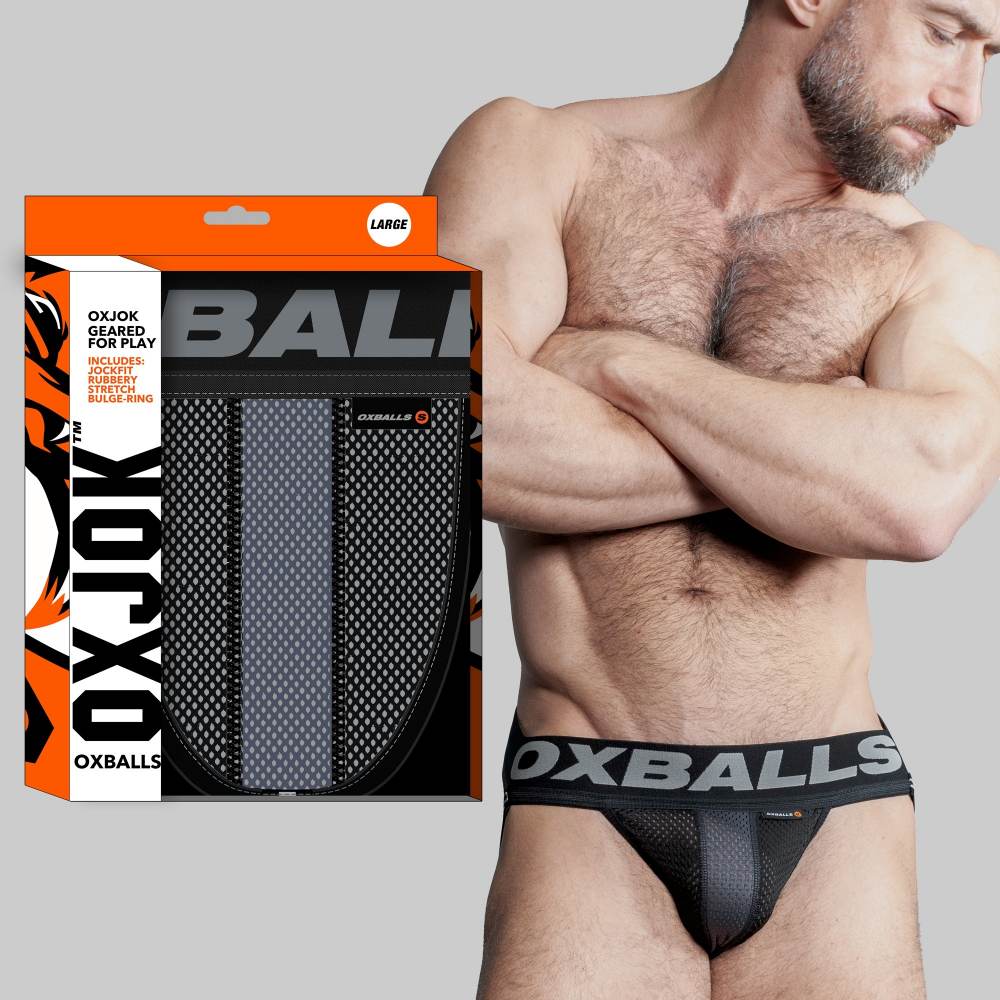 AIRMESH daily wear mesh comfort jock is designed to fit righ... Oxjok - Airmesh Jockstrap w Ring - Tar Black - XXL photo-8