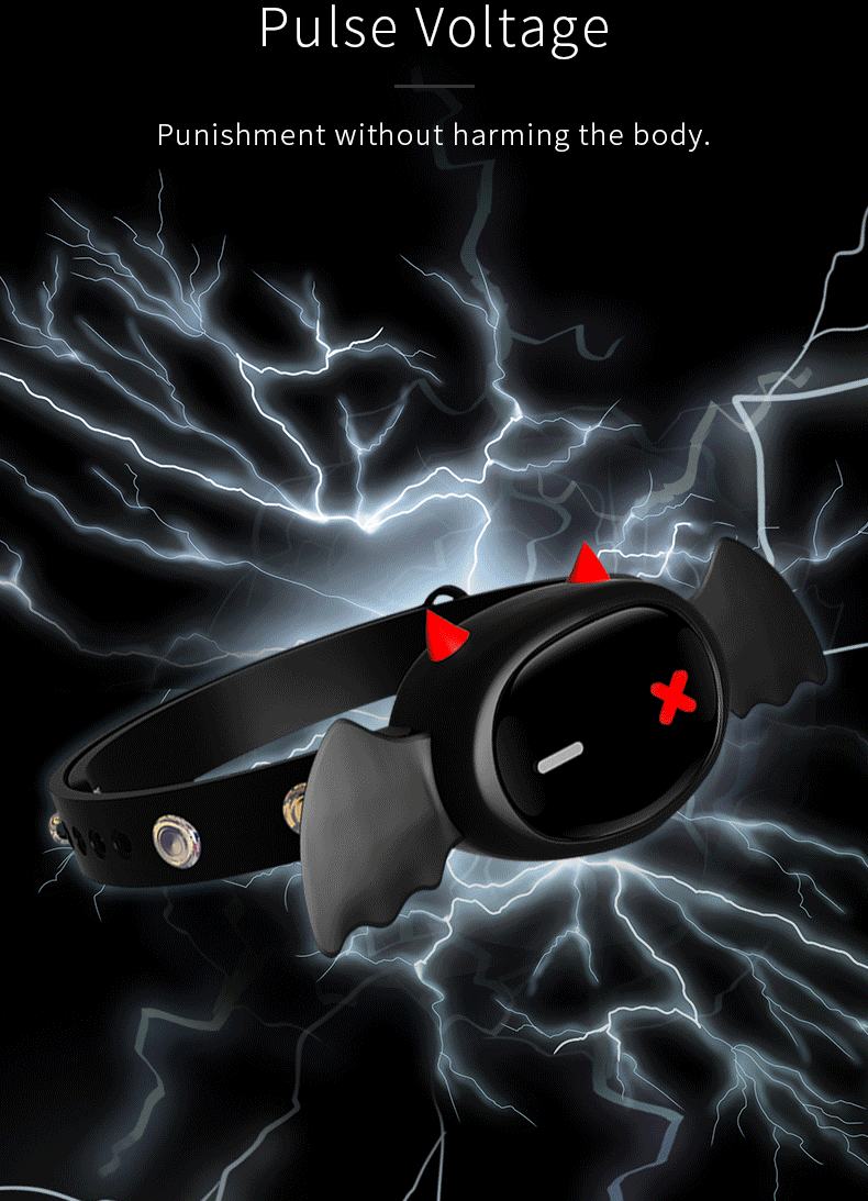 With the included QIUI app you can set yourself when you can... QIUI - Little Devil APP Controlled Collar - Black photo-9